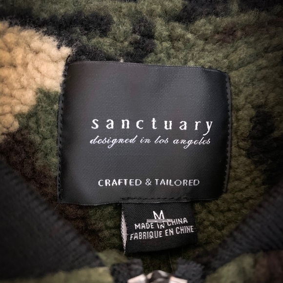 NWT Sanctuary Camo Teddy Bear Sherpa Bomber Jacket - Picture 8 of 8